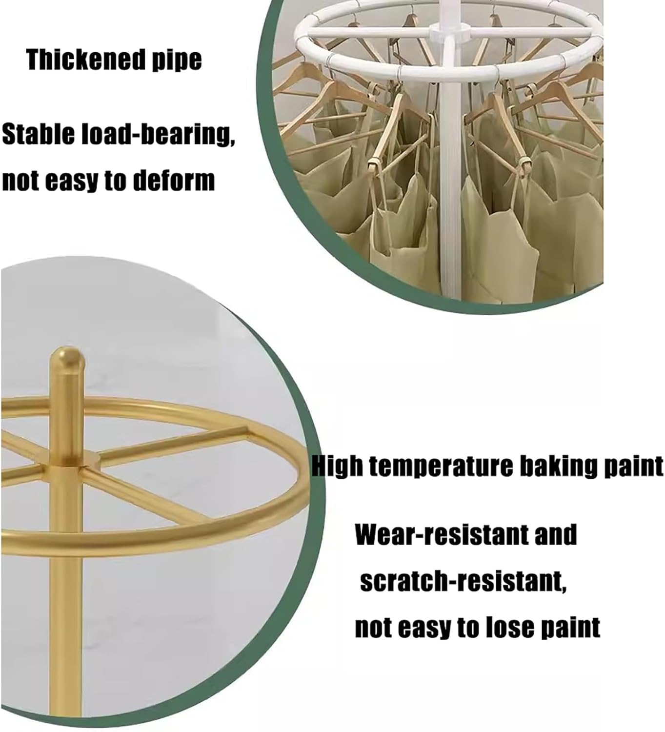 D壁② 昭和レトロ 回転式 ハンガーラック 金属製 店舗什器 アーム付き
